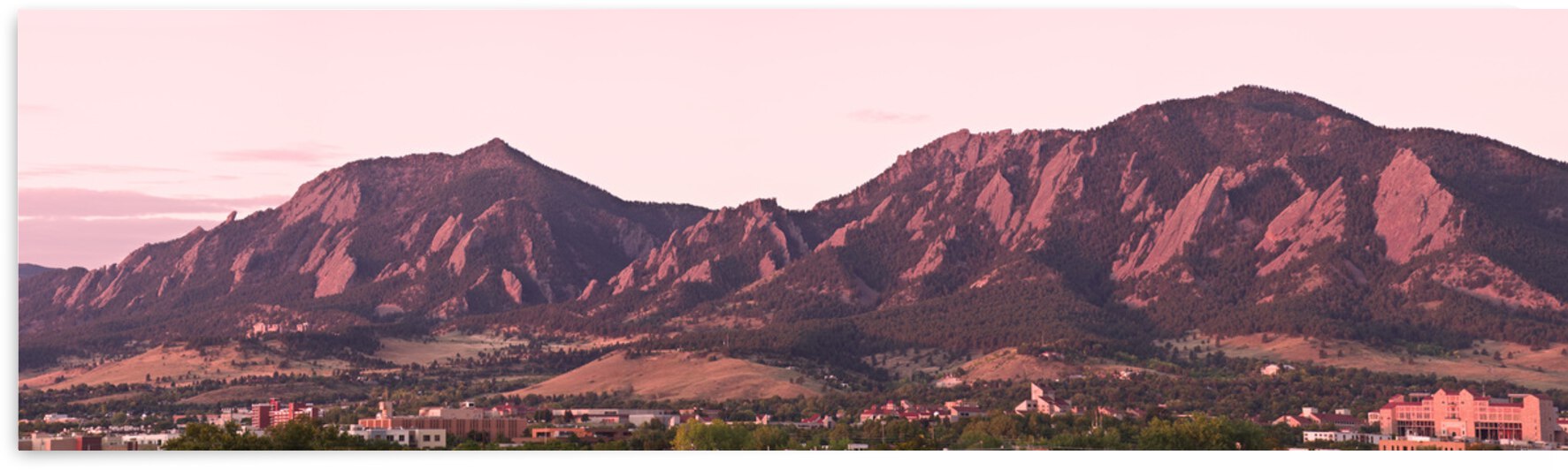 Flatiron first light Panorama Boulder CO by Bo Insogna