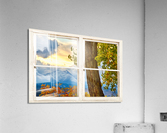 Rocky Mountain Autumn Season Rustic Window  Impression acrylique