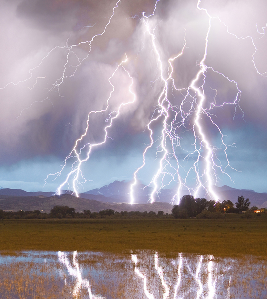 Lightning Striking Longs Peak Foothills 4AC Digital Download