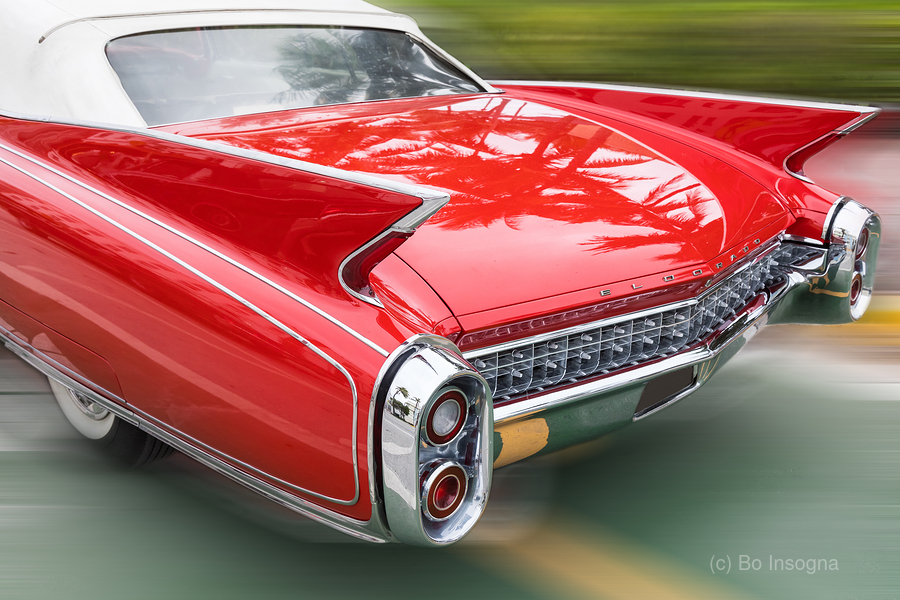 Back End of a Beautiful 1960 Red Cadillac Eldorado  Print