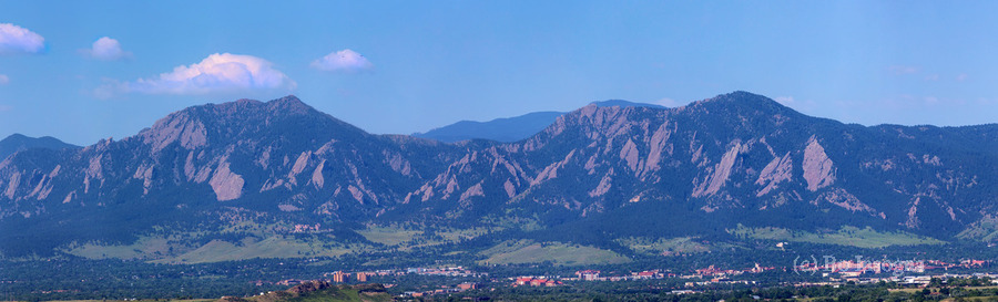 Boulder Flatirons and University of Colorado Panoramic View  Imprimer