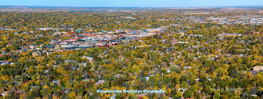 Downtown Boulder Colorado Autumn Season Panoramic Poster  Imprimer