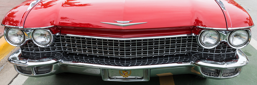 Front End of a Stunning Red Cadillac Eldorado   Print