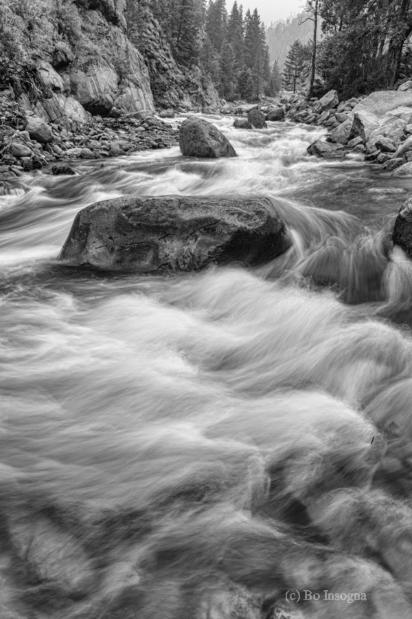 Rocky Mountain Streaming in Black and White  Print