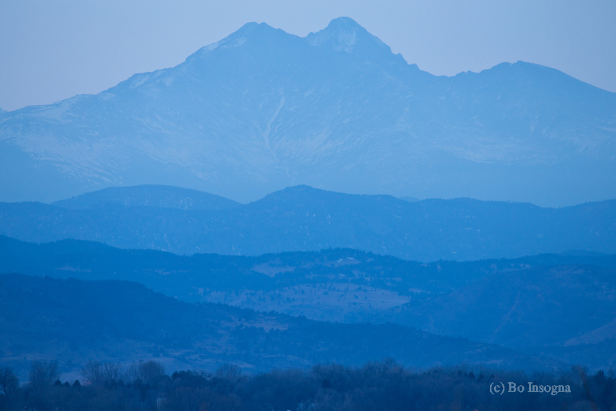 Rocky Mountains Twin Peaks Blue Haze Layers  Print