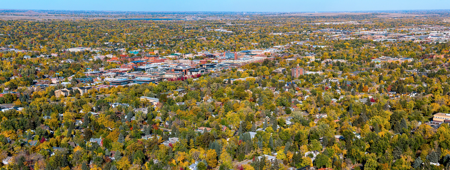 Downtown Boulder Colorado Autumn Panoramic  Print