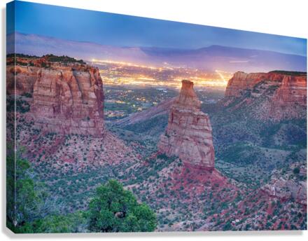 Colorado National  Monument City Lights  Impression sur toile