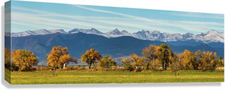 Rocky Mountain Autumn Farming Panorama  Canvas Print