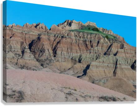 Contrasting Colors and Textures in the Badlands of South Dakota  Canvas Print