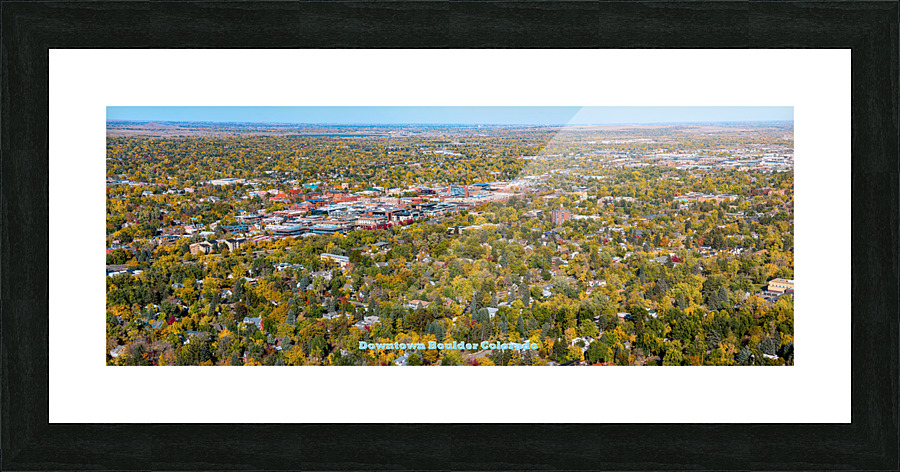 Downtown Boulder Colorado Autumn Season Panoramic Poster  Framed Print Print