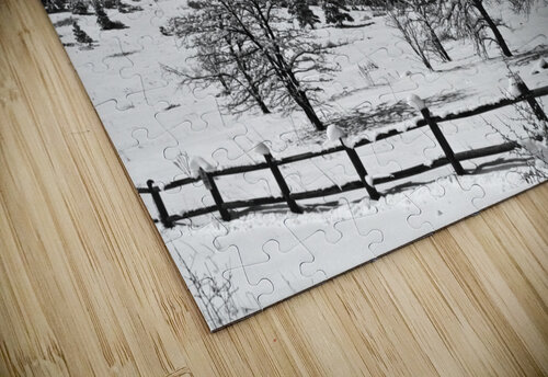 Boulder Colorado Snowy Flatirons Landscape Black and White Bo Insogna puzzle
