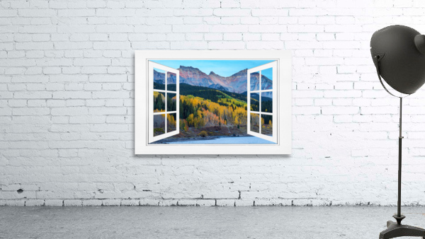 Trout Lake Autumn Rocky Mountain Open White Window by Bo Insogna