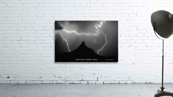 Pinnacle Peak Surrounded by Lightning Bolts Limited Edition by Bo Insogna