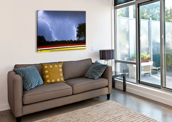 LIGHTNING STORM RED WHITE BLUE BO INSOGNA  Canvas Print