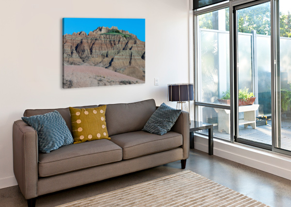 CONTRASTING COLORS AND TEXTURES IN THE BADLANDS OF SOUTH DAKOTA BO INSOGNA  Canvas Print
