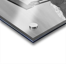 Oil Well Pumpjack Red Barn and Longs Peak BW Acrylic print