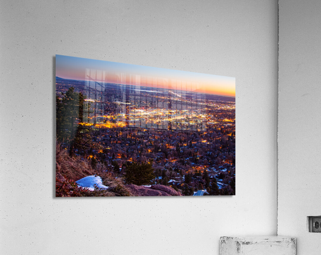 City Of Boulder Colorado Downtown Scenic Sunrise View   Acrylic Print
