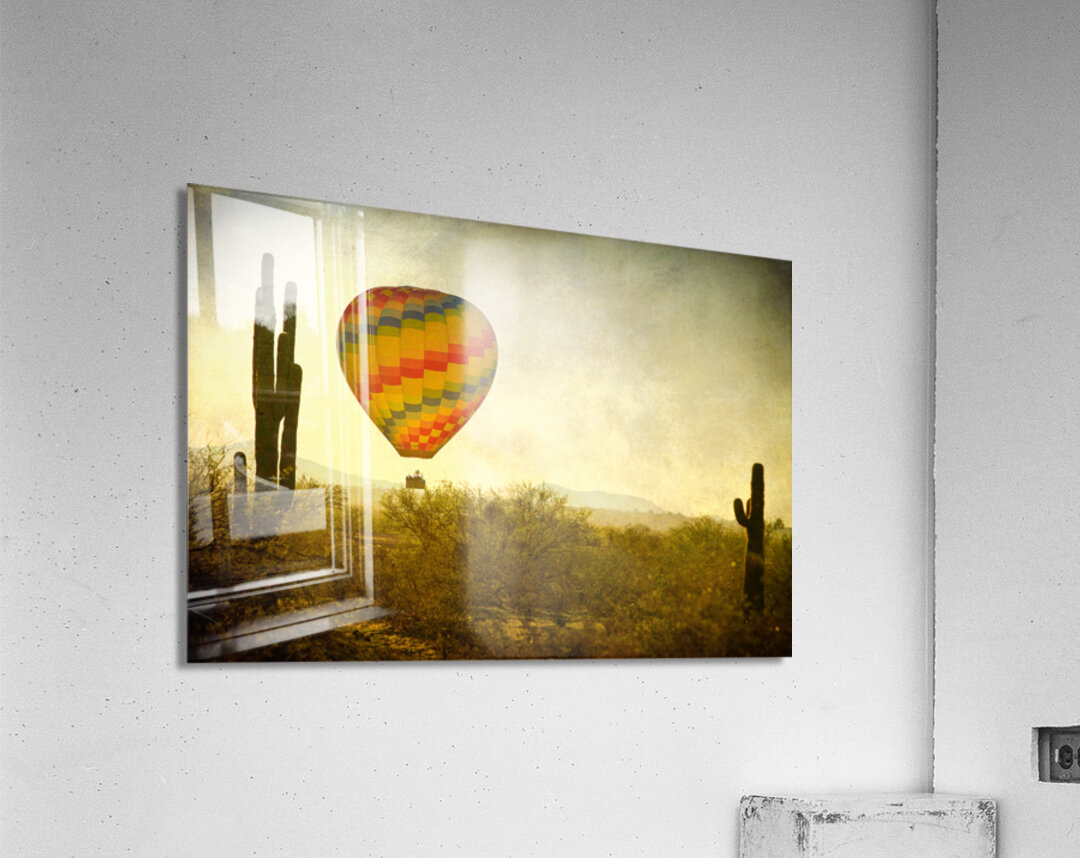 Hot Air Balloon Flight over the Southwest Desert Fine Art Print  Acrylic Print