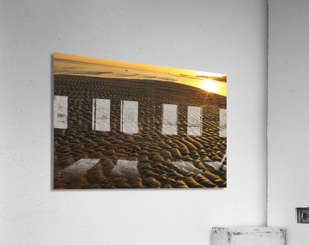 Ripples In the Sand Low Tide Golden Sunset Acrylic Print