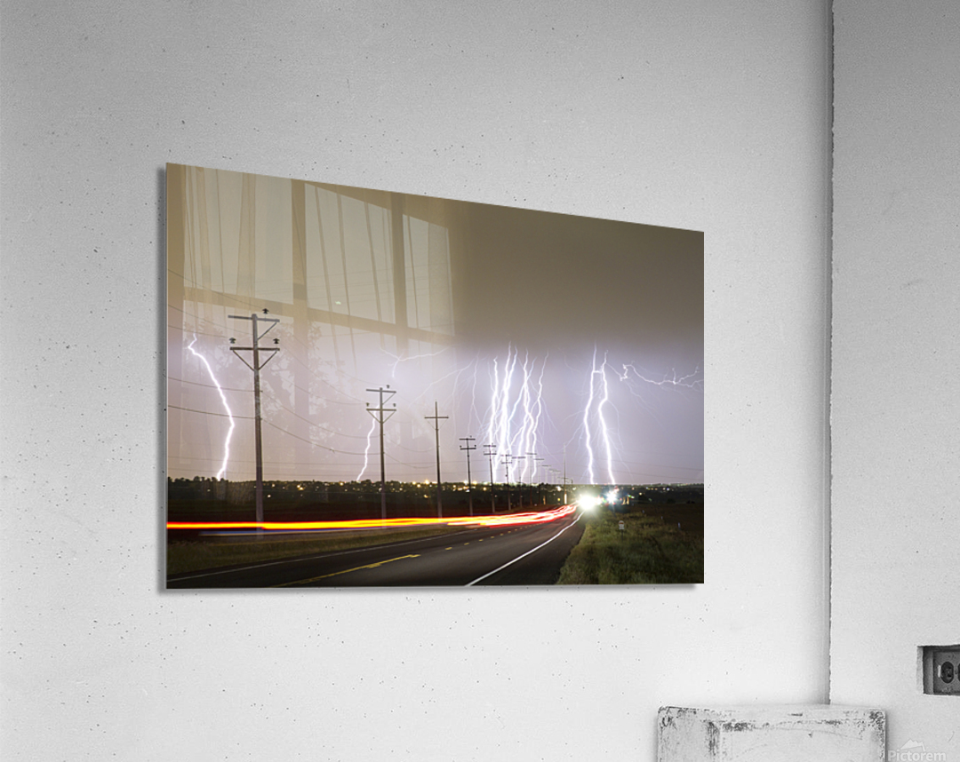 Lightning Bolts Cloud to Ground Striking  Acrylic Print