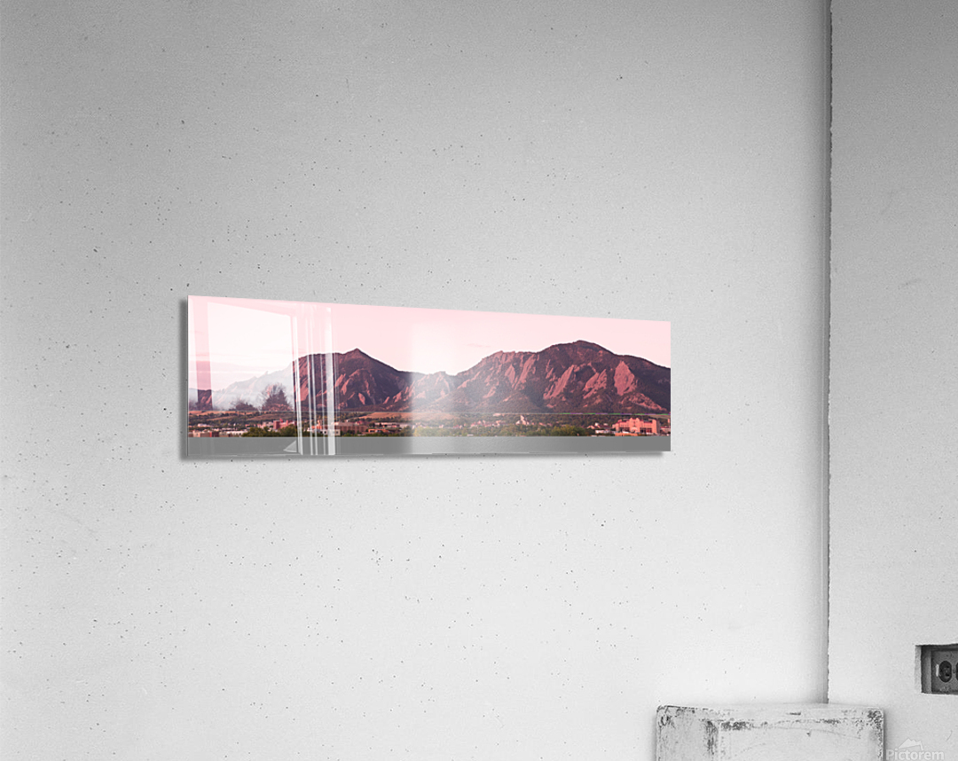 Flatiron First Light Panorama Boulder CO  Acrylic Print 