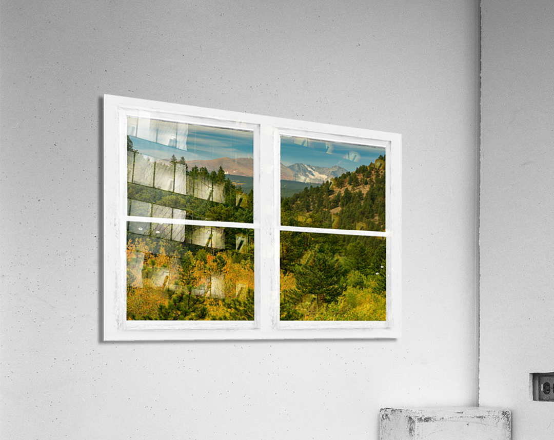 Rocky Mountain Whitewash Picture Window View  Acrylic Print 