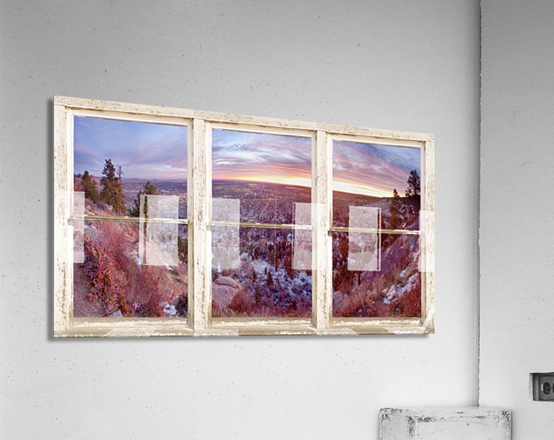 Mountain City White Rustic Barn Picture Window  Acrylic Print 