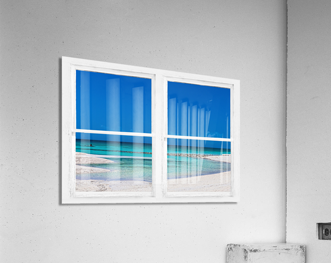 Tropical Blue Ocean Window View Acrylic Print