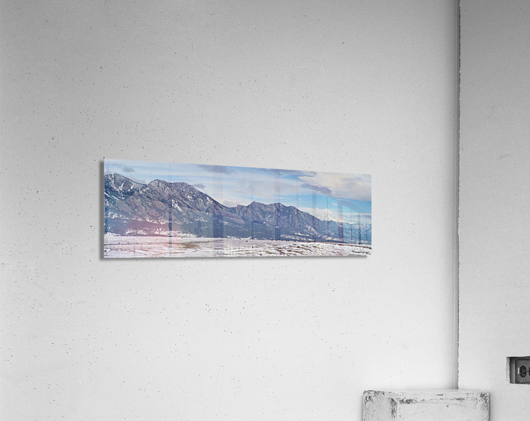 Flatirons Longs Peak Rocky Mountain Panorama  Acrylic Print 