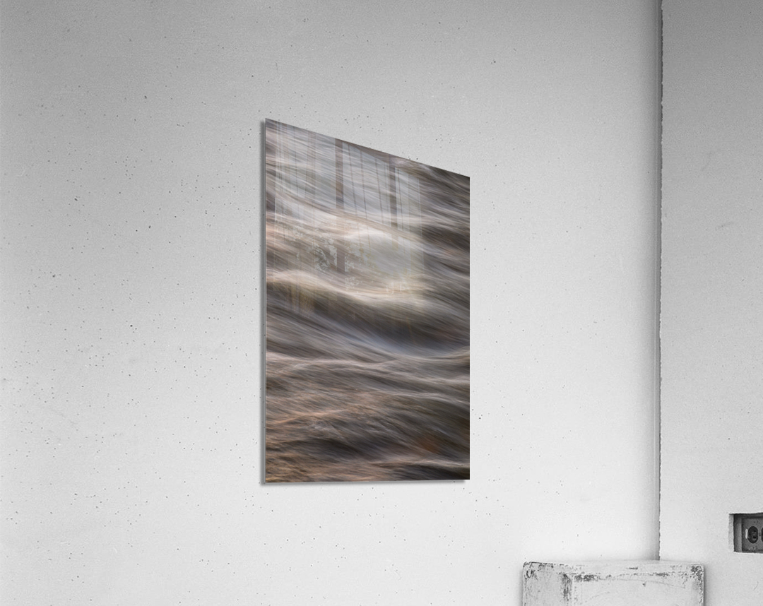 Flowing Creek Sunset Abstract Portrait  Impression acrylique 