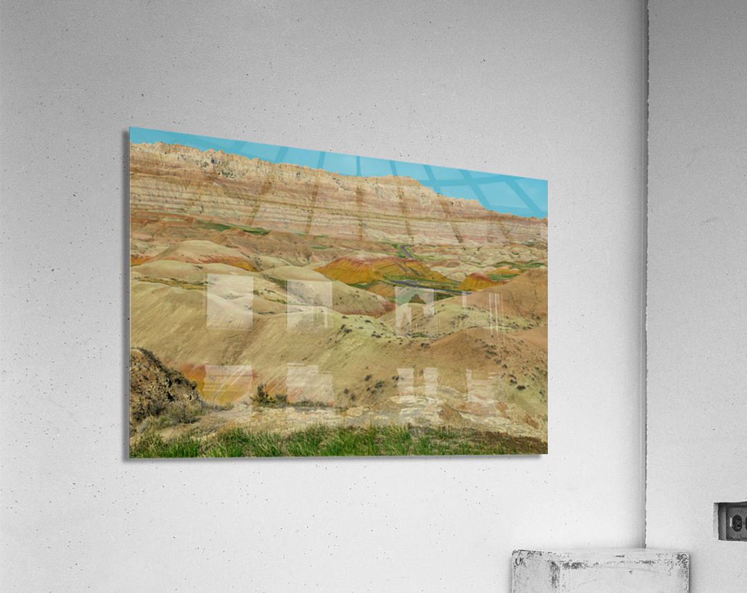 Discover the Vibrant Beauty and Rich Fossils of Badlands Nationa  Acrylic Print 
