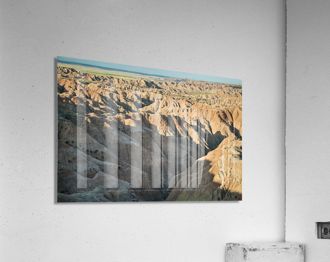 Natures Elegy Badlands Canyons Cracks and the Dance of Shadows Acrylic Print