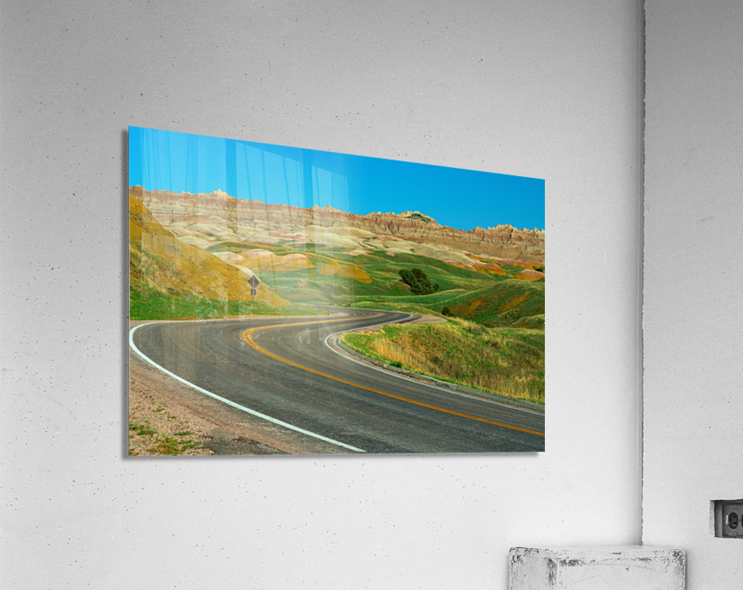 Colorful Winding Roads - Exploring the Badlands in South Dakota Acrylic Print
