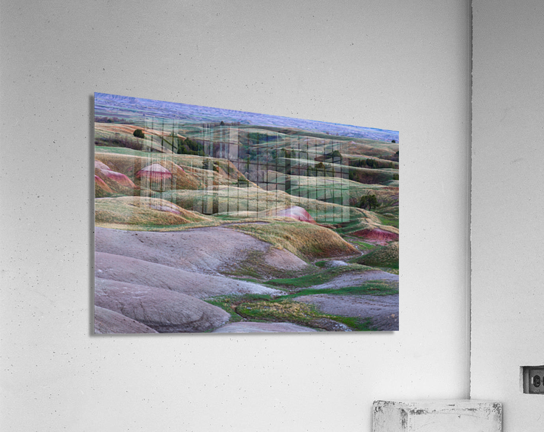 Colors of South Dakota Badlands Tuscany-Like Rolling Hills  Acrylic Print 