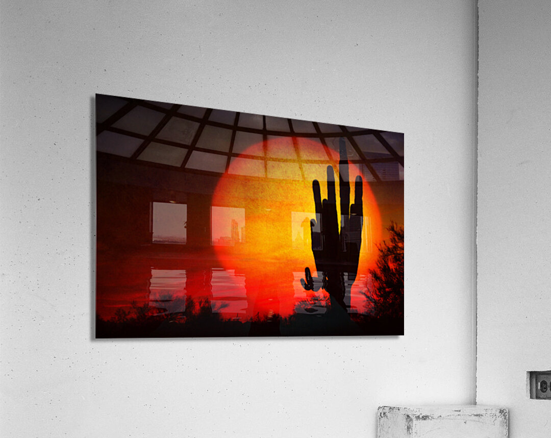 Big Sun Saguaro Sunset Acrylic Print