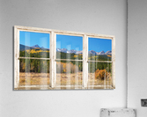 High Elevation Rocky Mountain Peaks Barn Window  Impression acrylique