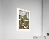 Colorado Rocky Mountain Stream White Rustic Window View  Impression acrylique
