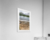 Mountain Lake White Rustic Window Of Love  Impression acrylique