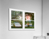 Sun Glowing Lush Trees Lakeside Whitewash Window  Acrylic Print