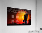 Big Sun Saguaro Sunset  Impression acrylique