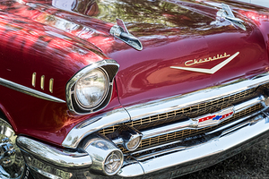 1957 Chevrolet Burgundy Bel Air Front View
