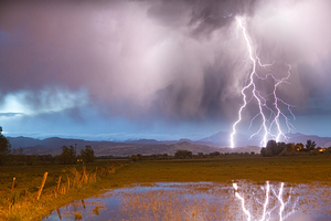 Lightning Striking Longs Peak Foothills 6