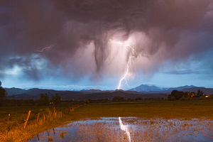 Lightning Striking Longs Peak Foothills 3