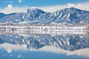Boulder Reservoir Flatirons Reflections Boulder Colorado