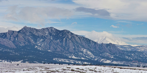 Flatirons Longs Peak Winter Panorama