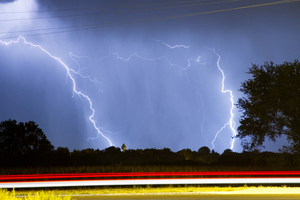 Lightning Storm Red White Blue