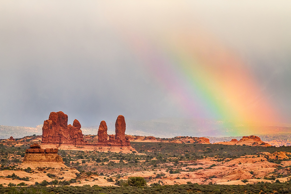 A Desert Rainbows Vibrant Display Print