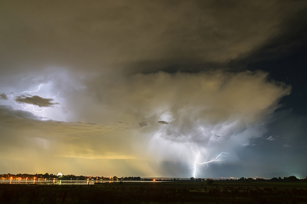Longmont to the left Boulder to the Right Print