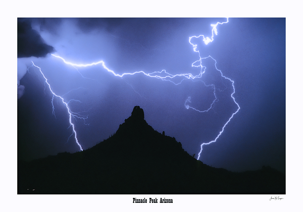 Around About Lightning over Pinnacle Peak Arizona Print