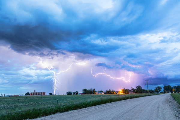 Chasing Fracking Lightning Storms Print